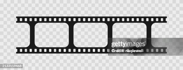 ilustrações de stock, clip art, desenhos animados e ícones de vector vintage film cinematic seamless frame border on transparent background - filme cinematográfico