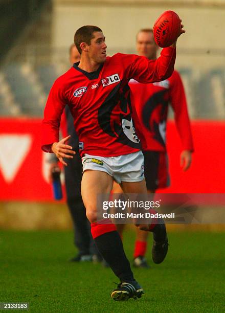 Jeff White of the Demons in action during the Melbourne Football Clubs AFL training session July 3, 2003 at Optus Oval, Melbourne, Australia. .