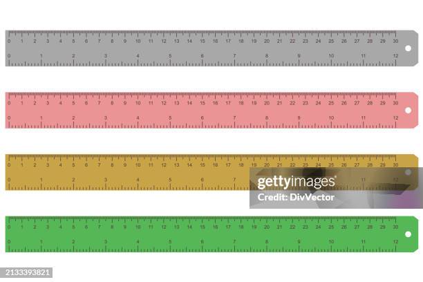 illustrazioni stock, clip art, cartoni animati e icone di tendenza di illustrazione vettoriale righello - pollice sistema metrico anglosassone