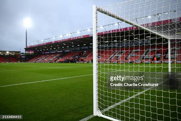 General view inside the stadium prior to the Premier League match between AFC Bournemouth and Crystal Palace at the Vitality Stadium on April 02,...