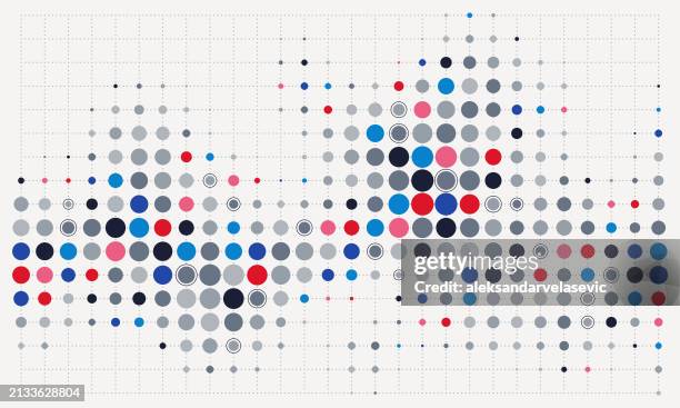 abstract multicolored halftone dotted background - analytics background stock illustrations