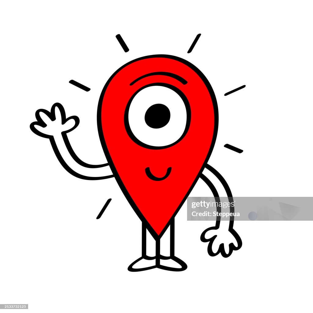 Cute Cartoon Map Pin High-Res Vector Graphic - Getty Images
