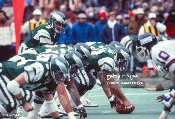 Philadelphia Eagles quarterback Ron Jaworski calls out a play from behind center during a regular season game against the New York Giants on November...