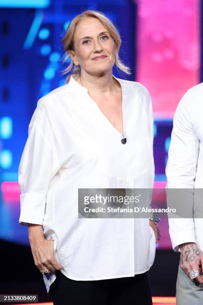 Monica Maggioni attends the "Stasera C'è Cattelan" TV Show on April 02, 2024 in Milan, Italy.