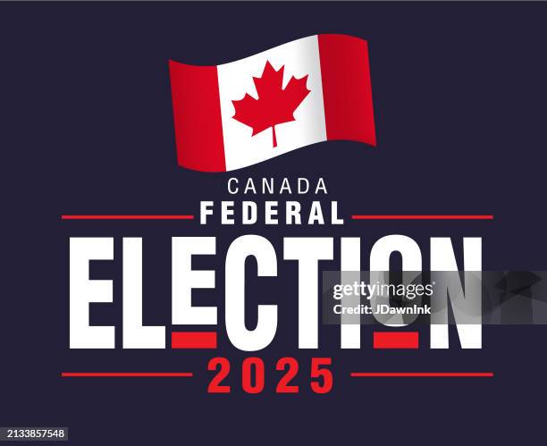 canada federal election 2025 web banner design template with canadian flag - maple leaf logo stock illustrations