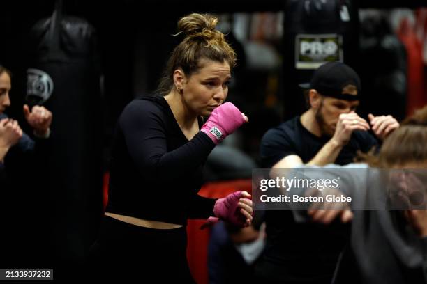 Stevie Jane Coleman shadowboxes at Peter Welch's Gym. Coleman is on the roster of the Boston Butchers, a new professional boxing team in the Team...