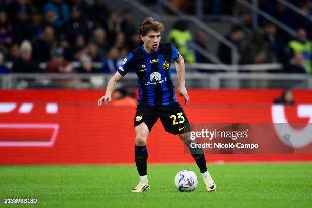 Nicolo Barella of FC Internazionale in action during the Serie A football match between FC Internazionale and Empoli FC. FC Internazionale won 2-0...