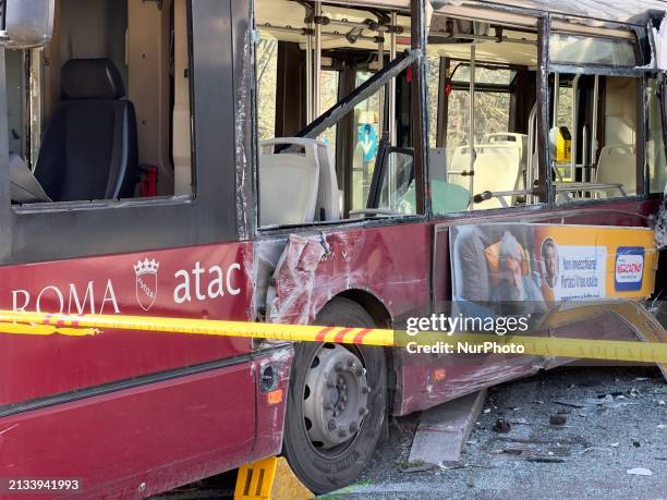 Driver is losing control of the vehicle and crashing into an Atac bus, resulting in 15 injuries. A two-month-old baby girl is in very serious...