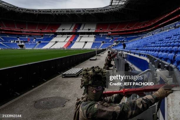 Police officers, military personnel, rescue workers and firefighters take part in an exercise simulating a terrorist attack on April 5, 2024 at the...