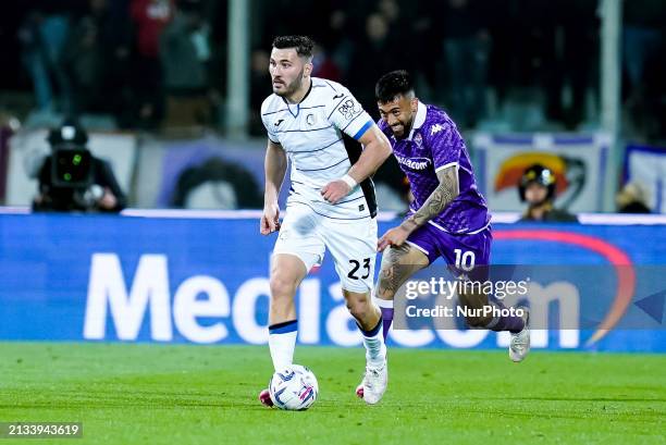 Sead Kolasinac of Atalanta BC during the Coppa Italia Semi-Final 1st leg match between ACF Fiorentina and Atalanta BC at Stadio Artemio Franchi on...