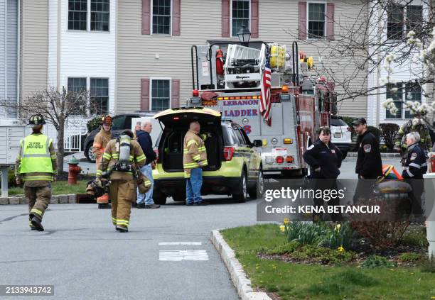 First responders arrive to inspect homes in Lebanon, New Jersey, the epicenter of a 4.8 magnitude earthquake, according to the Geological Survey on...