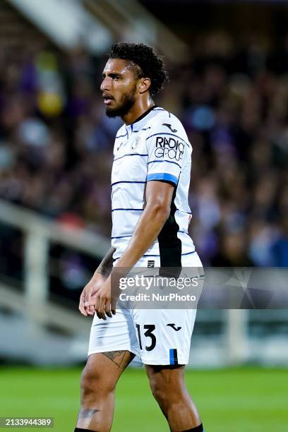 Ederson of Atalanta BC looks on during the Coppa Italia Semi-Final 1st leg match between ACF Fiorentina and Atalanta BC at Stadio Artemio Franchi on...