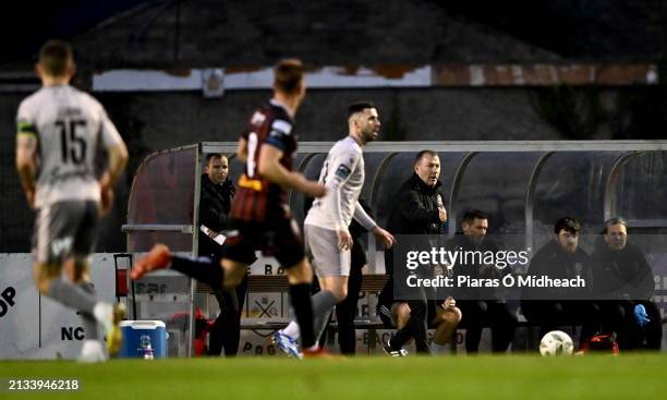 Dublin , Ireland - 5 April 2024; Bohemians manager Alan Reynolds during the SSE Airtricity Men's Premier Division match between Bohemians and...