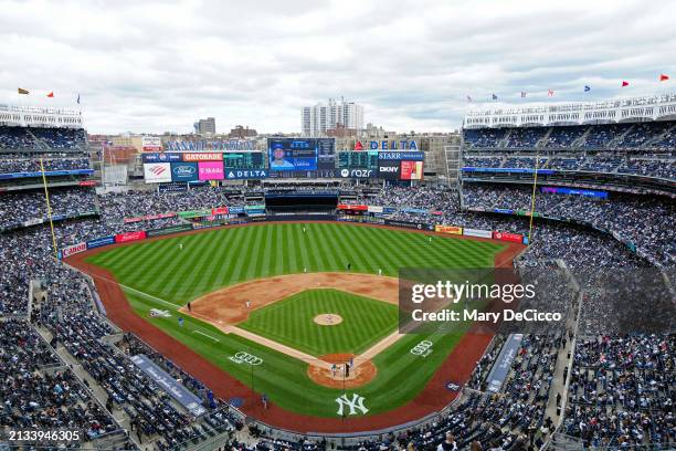 General view of Yankee Stadium during the game between the Toronto Blue Jays and the New York Yankees on Friday, April 5, 2024 in New York, New York.