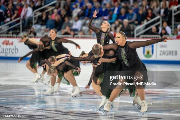Team Unique of Finland performs during the ISU World Synchronized Skating Championships Zagreb on April 5, 2024 in Zagreb, Croatia.