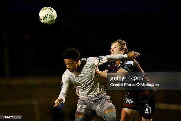Dublin , Ireland - 5 April 2024; Maleace Asamoah of Waterford in action against Luke Matheson of Bohemians during the SSE Airtricity Men's Premier...