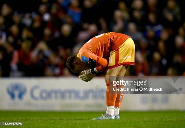 Dublin , Ireland - 5 April 2024; Kacper Chorazka of Bohemians reacts during the SSE Airtricity Men's Premier Division match between Bohemians and...