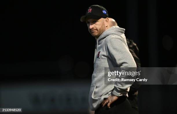 Derry , United Kingdom - 5 April 2024; Dundalk head coach Stephen O'Donnell during the SSE Airtricity Men's Premier Division match between Derry City...