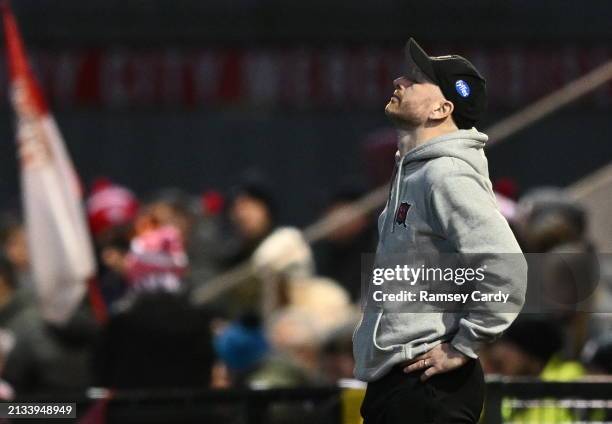 Derry , United Kingdom - 5 April 2024; Dundalk head coach Stephen O'Donnell during the SSE Airtricity Men's Premier Division match between Derry City...