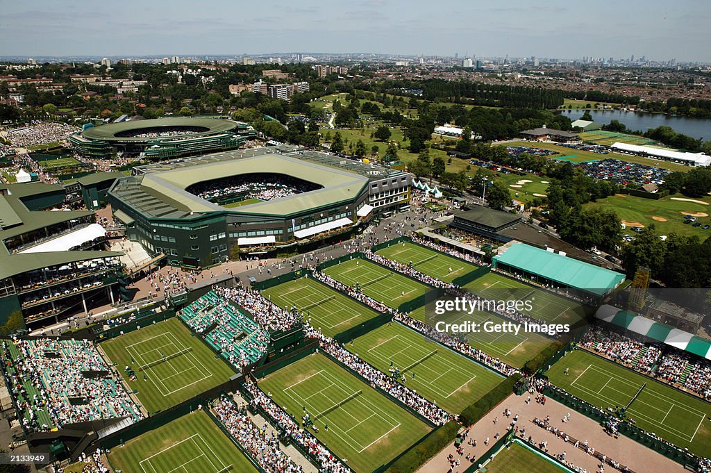 An aerial view of the All England Club