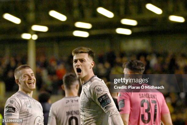 Dublin , Ireland - 5 April 2024; Ben McCormack of Waterford celebrates after his side's victory in the SSE Airtricity Men's Premier Division match...