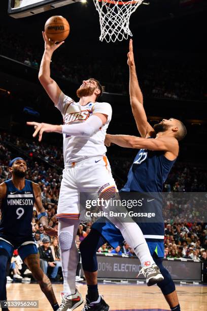 Jusuf Nurkic of the Phoenix Suns shoots the ball during the game against the Minnesota Timberwolves on April 5, 2024 at Footprint Center in Phoenix,...