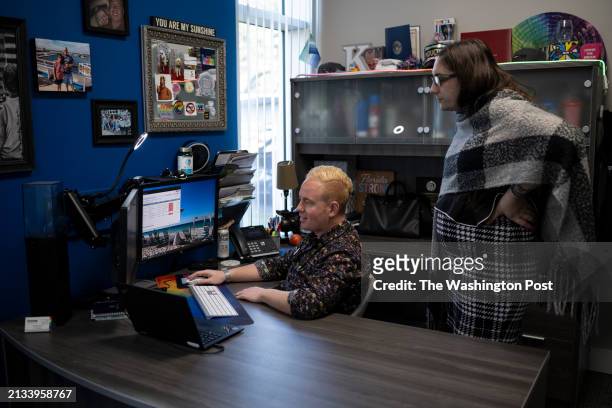 Nurse practitioner Joey Knoll, left, and chief operating officer Lana Dunn in Knoll's office at Spectrum Health in Orlando, Fla. On February 19 2024.