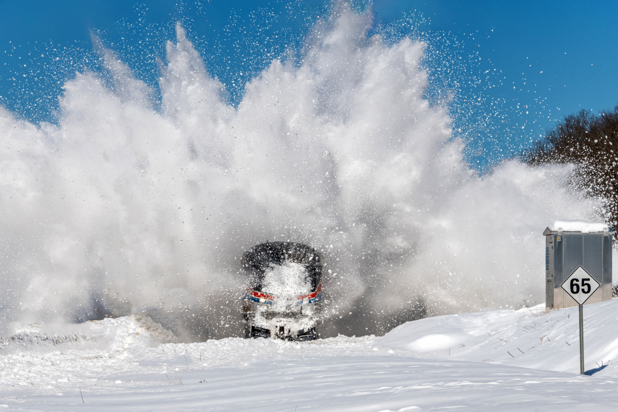 railway in snow