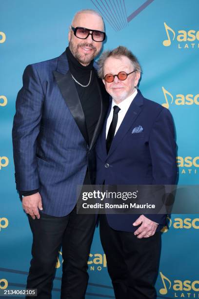 Desmond Child and ASCAP President and Chairman, Paul Williams attend the 2024 ASCAP Latin Music Award Winners Celebration at Vizcaya Museum & Gardens...