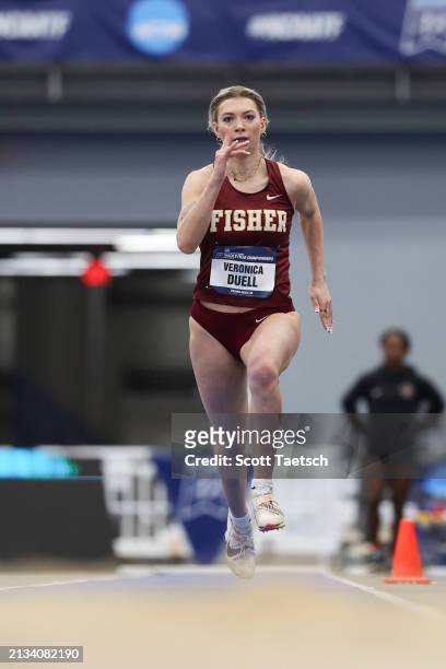 Veronica Duell of the St. John Fisher Cardinals competes in long jump during the Division III Mens and Women's Indoor Track and Field Championship...