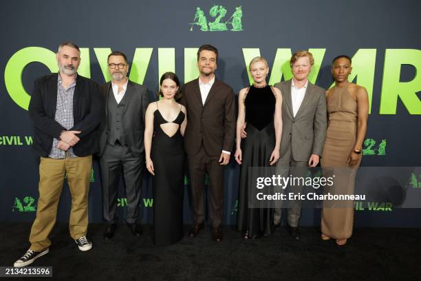 Writer/director Alex Garland, NIck Offerman, Cailee Spaeny, Wagner Moura, Kirsten Dunst, Jesse Plemons and JoJo T. Gibbs attend the Los Angeles...