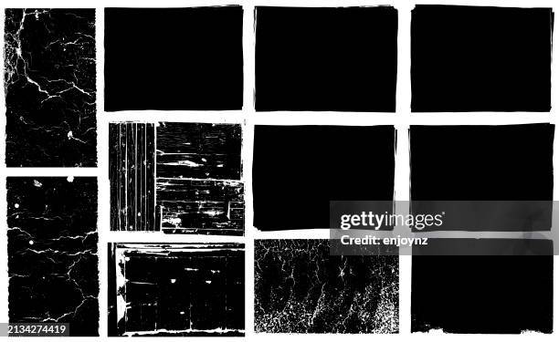 black grunge rectangle vector shapes - rectangle box stock illustrations
