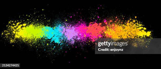 rainbow paint splash abstract vector illustration - powder explosion stock illustrations