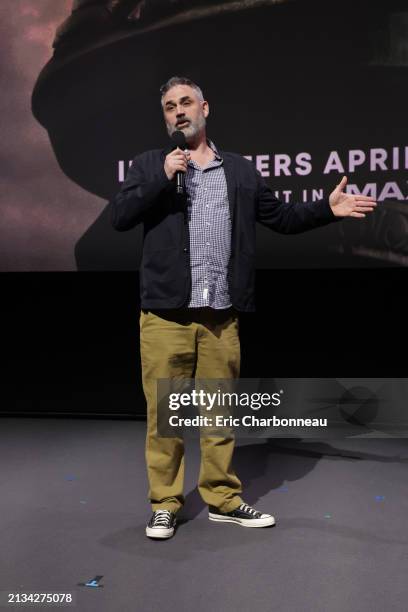 Writer/Director Alex Garland attends the Los Angeles Premiere of A24's "Civil War" at Academy Museum of Motion Pictures on April 02, 2024 in Los...