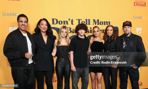 Lionel Richie, Lisa Parigi, Harlow Madden, Sparrow Madden, Nicole Richie, Brenda Harvey-Richie, and Joel Madden attend the Los Angeles premiere of...