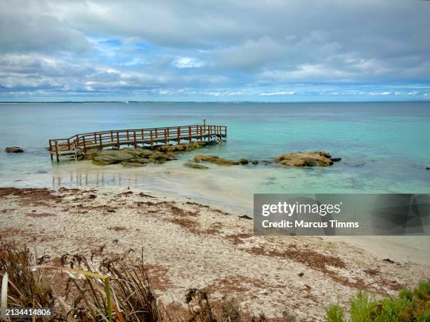 old jetty blue - australia jetty stock pictures, royalty-free photos & images