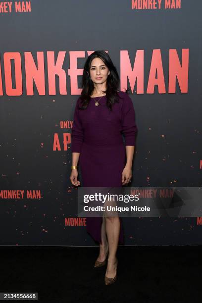 Aarti Mann attends a special screening of MONKEY MAN presented by Universal Pictures on April 02, 2024 at the Pacific Design Center in West...