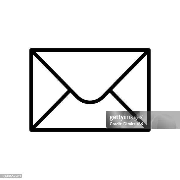 mail icon - white envelope stock illustrations