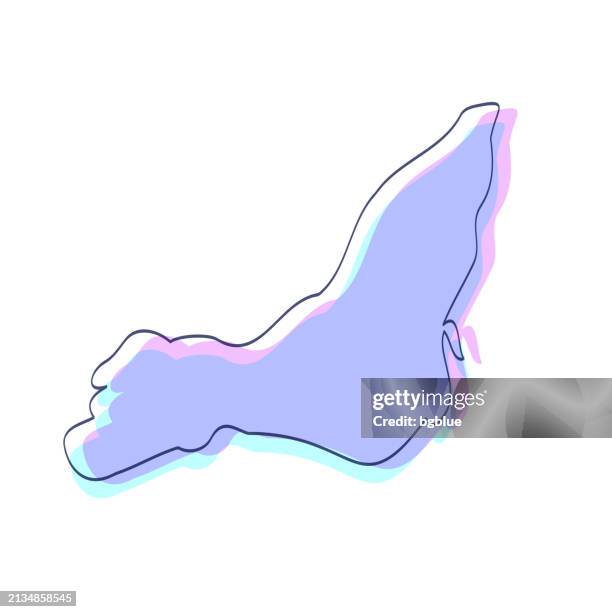 ilustraciones, imágenes clip art, dibujos animados e iconos de stock de mapa de la isla de montreal dibujado a mano - púrpura con contorno negro - diseño de moda - isla de montreal