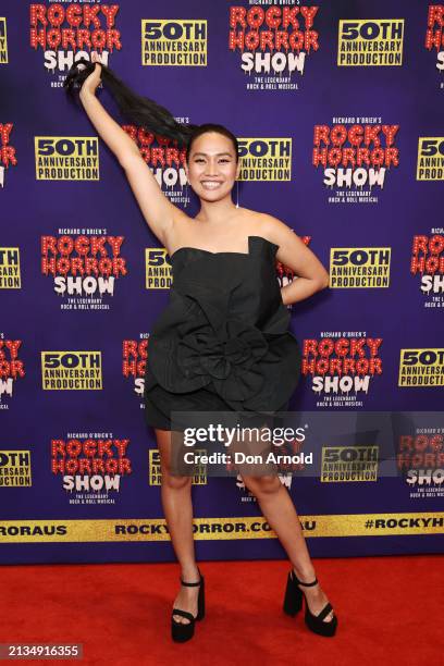 Nova Onas attends the Rocky Horror Show at Theatre Royal Sydney on April 03, 2024 in Sydney, Australia.