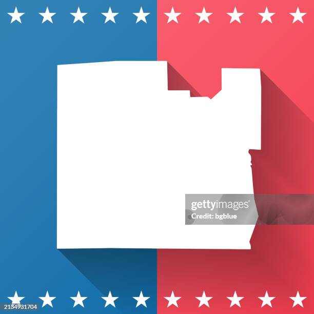 chemung county, new york. map on blue and red background - elmira new york state stock illustrations