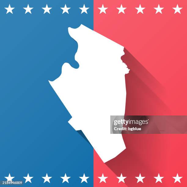 jackson county, west virginia. map on blue and red background - west-virginia-county-map stock illustrations