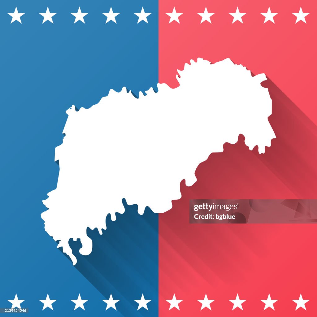 Grainger County Tennessee Map On Blue And Red Background High-Res ...