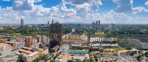 aerial view of nairobi downtown kenya - nairobi county stock pictures, royalty-free photos & images