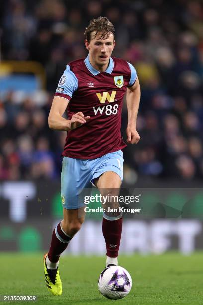 Sander Berge of Burnley in action during the Premier League match between Burnley FC and Wolverhampton Wanderers at Turf Moor on April 02, 2024 in...