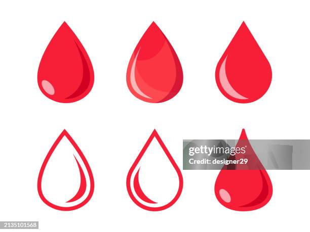 bildbanksillustrationer, clip art samt tecknat material och ikoner med drop blood icon set vector design. - blood