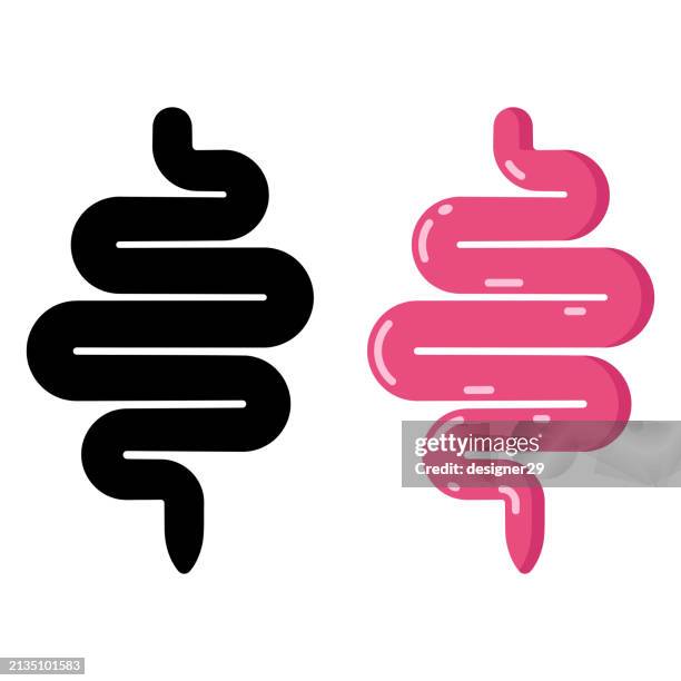 stockillustraties, clipart, cartoons en iconen met intestine icon vector design. - colon