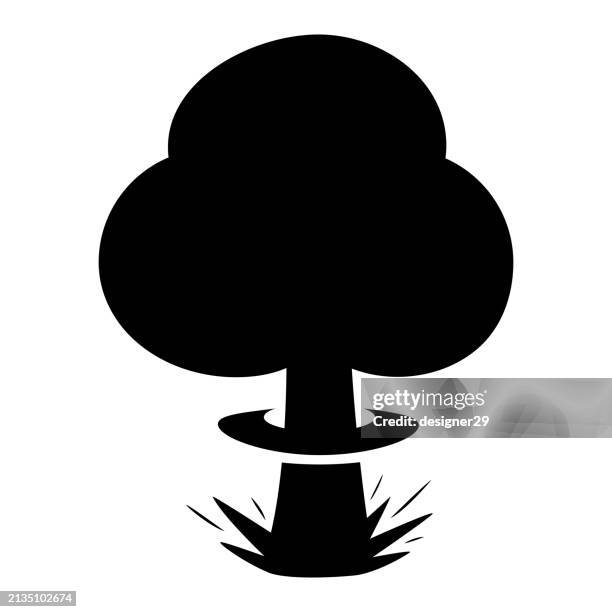 ilustrações, clipart, desenhos animados e ícones de bomba nuclear ou bomba atômica nuvem de cogumelo design vetorial. - detonador
