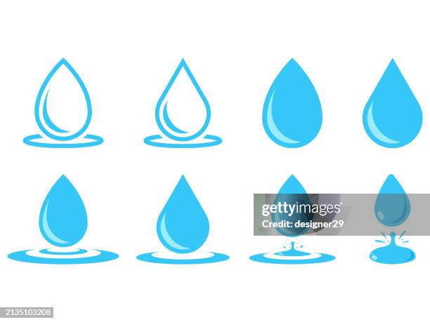 illustrations, cliparts, dessins animés et icônes de water drop icon vector design. - ripple logo