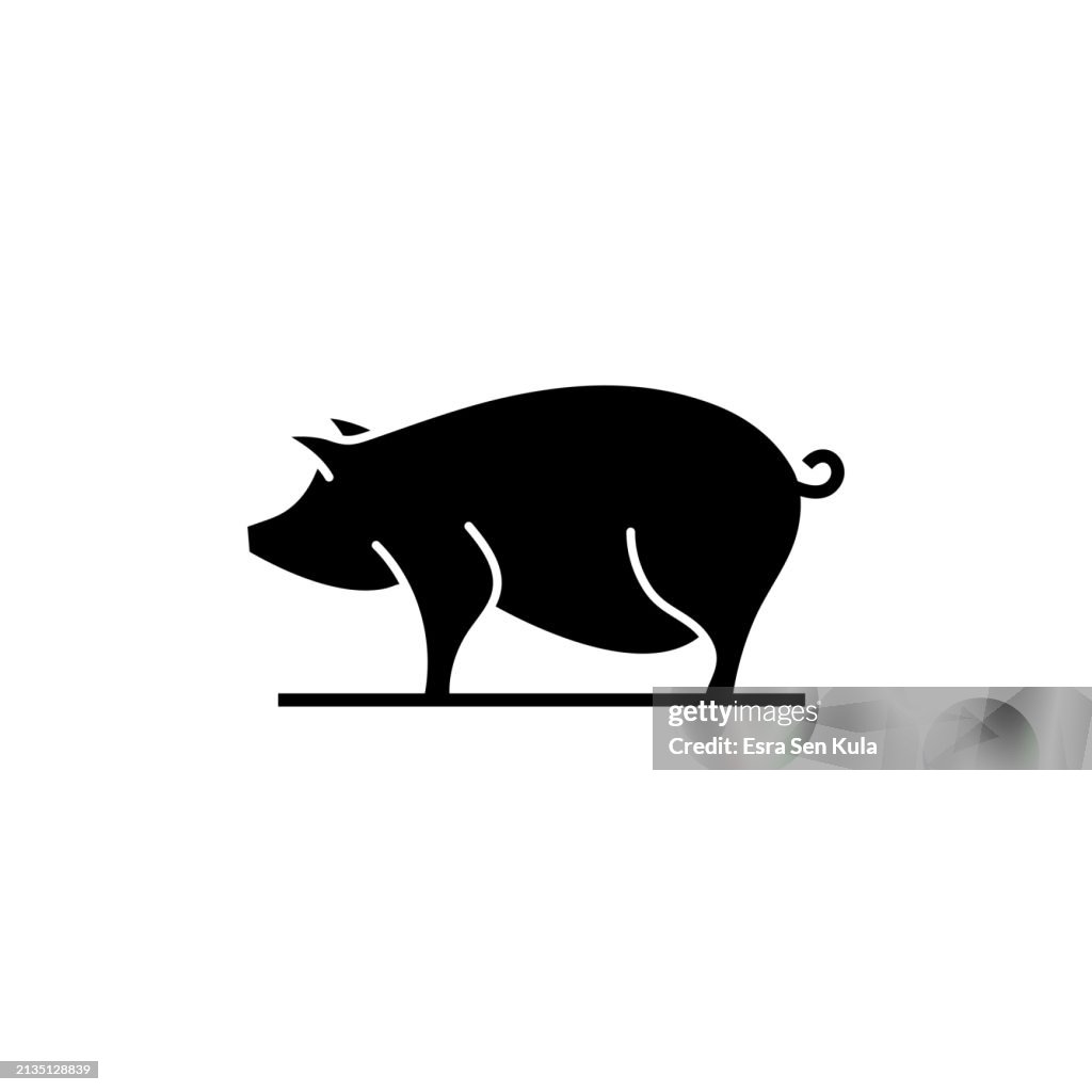 Pig Farming Solid Icon Design with Editable Stroke. Suitable for Infographics, Web Pages, Mobile Apps, UI, UX, and GUI design.